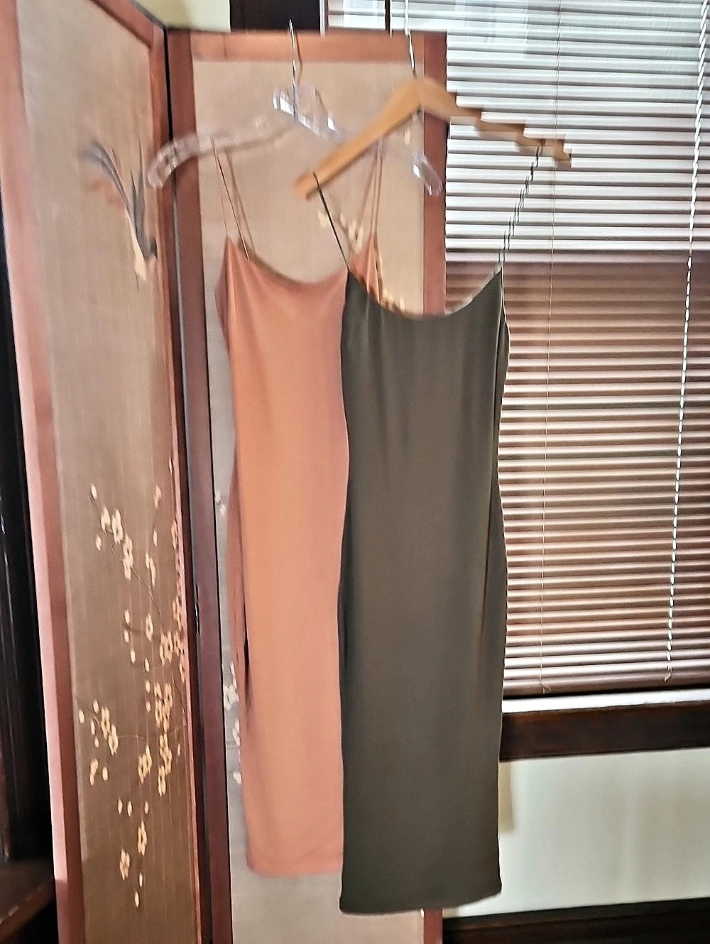 JLUX LABEL Maxi Stretch Slip Dresses in Olive & Rust Size Small. New Never Worn.